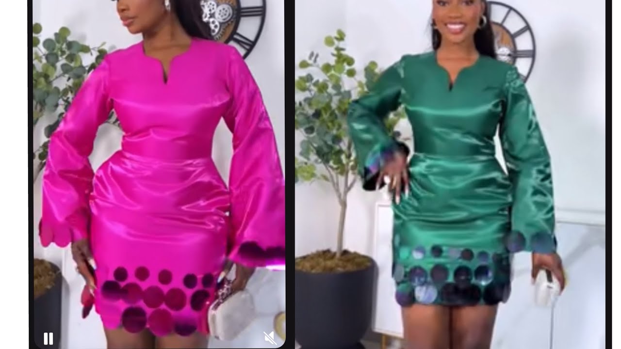 How to cut and sew a dress with an exaggerated hip and a bell sleeve