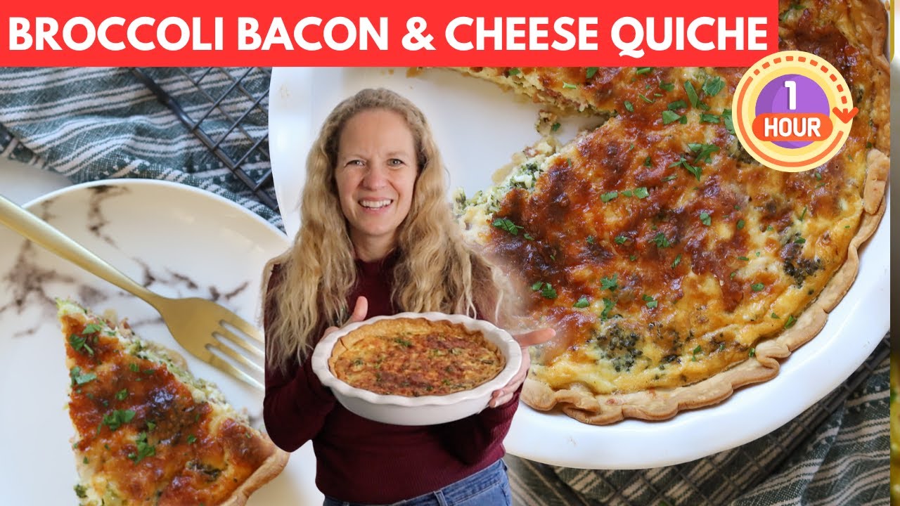 Broccoli Bacon & Cheese Quiche | Holiday Brunch