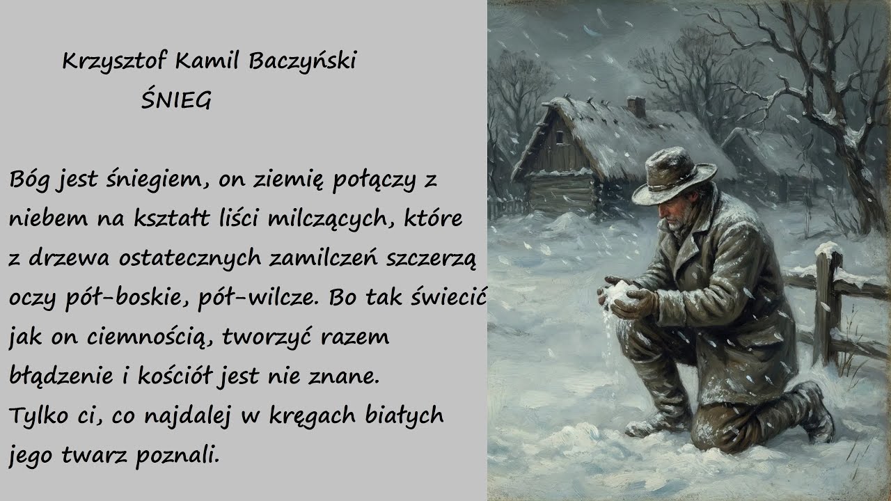 Śnieg Krzysztof Kamil Baczyński Poezje Wiersze | Poezja Dla Duszy
