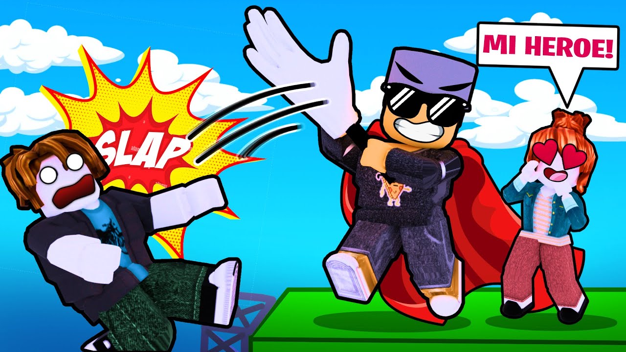 SLAP TOWER pero soy EL HEROE de los que NO PUEDEN PASAR 🦸🏻&zwj;♂️ FRITO VS LOS TROLS! ROBLOX!