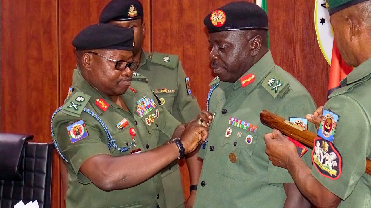 HANDING-OVER CEREMONY OF MAJOR GENERAL IB MAINA 8th COMMANDANT AWCN.