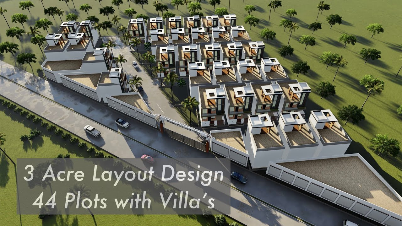 3 Acre Layout Design with Villa's by IR Concepts and Constructions