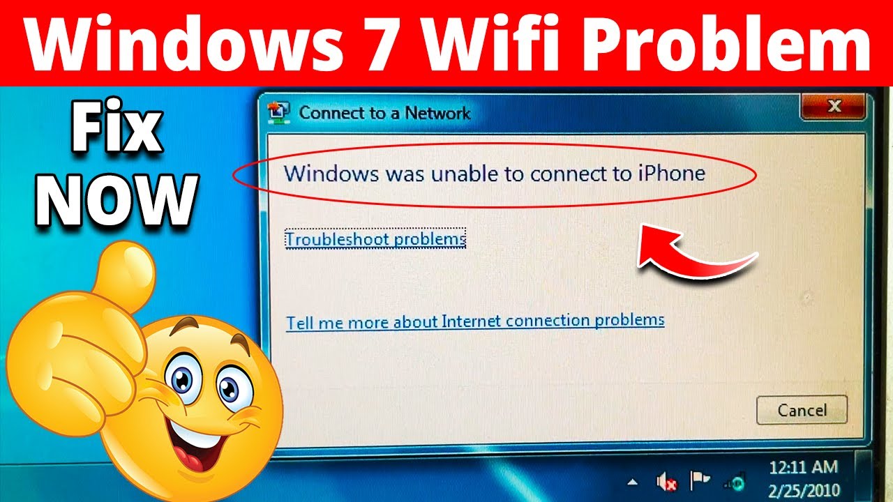 Fix - Windows Was unable to connect to wifi Windows 7 Problem⚡⚡ | PC WiFi Problem