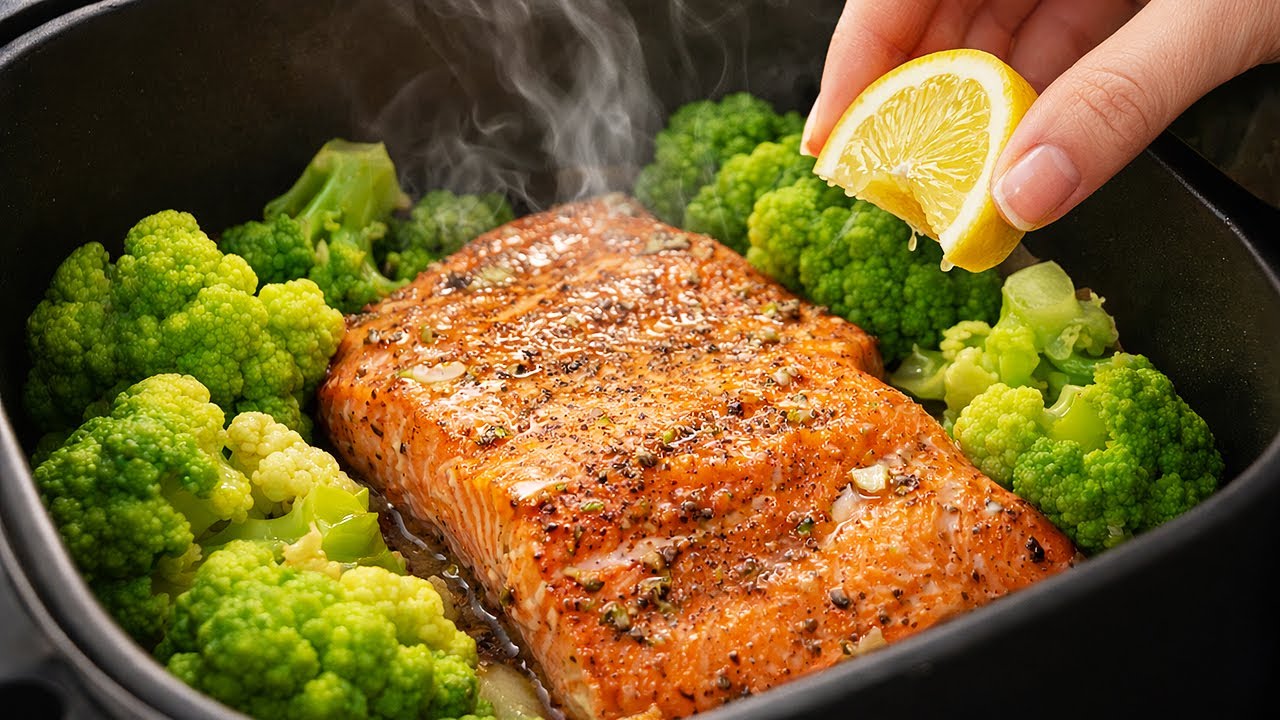 È veloce! L'ho preparato nella friggitrice ad aria - pesce e cavolfiore, proprio come al ristorante