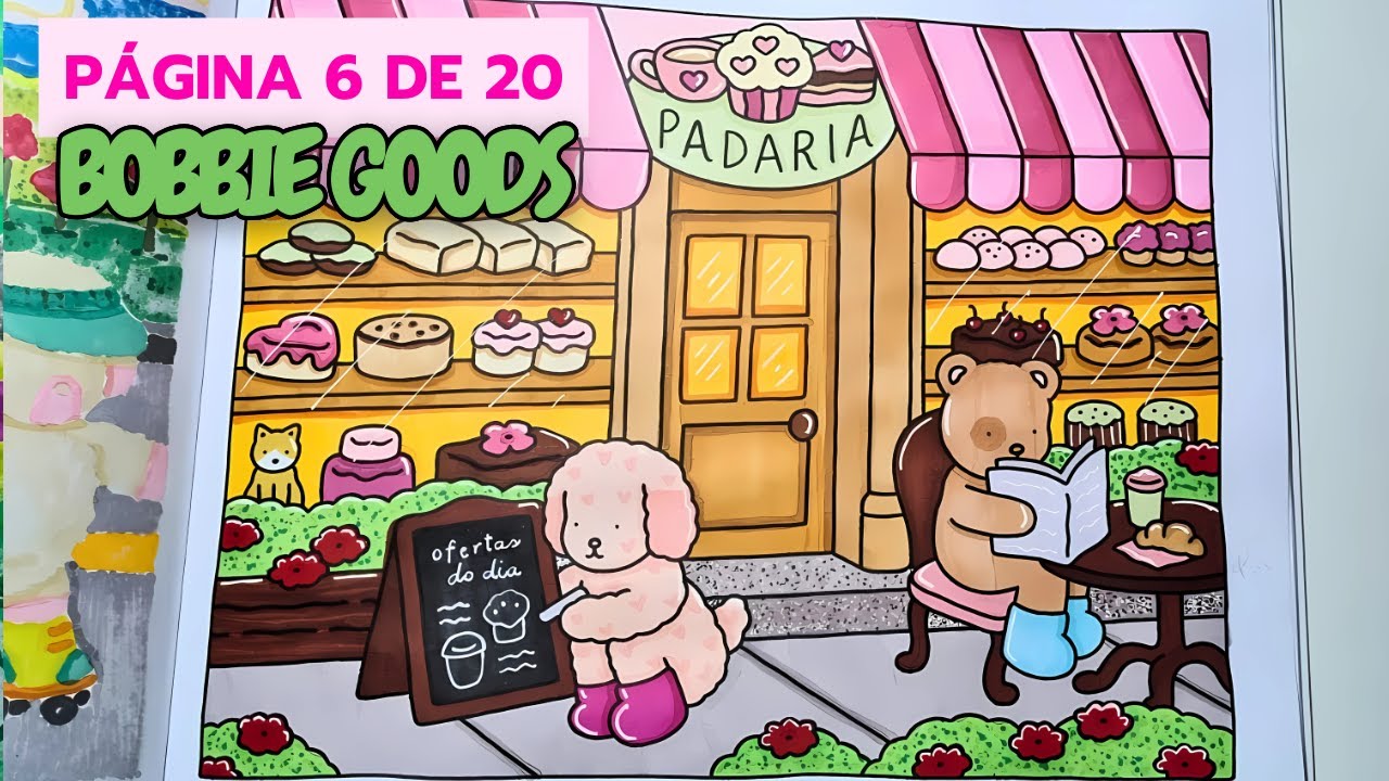 COLORINDO A PAG 6 DE BOBBIE GOODS | ABRINDO A PADARIA | EFEITO DE LUZ | PINTE COMIGO | COLOR WITH ME