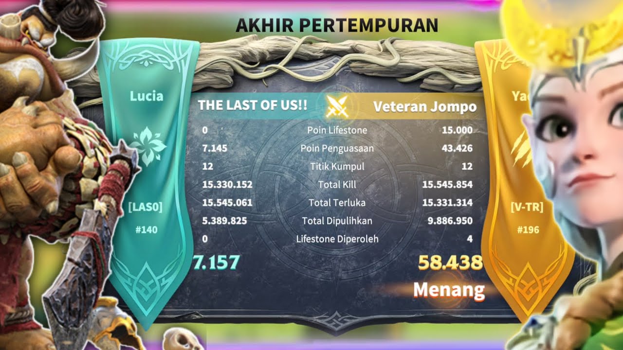 V-TR vs LAS0‼️Roots of war cavalry main - call of dragons 