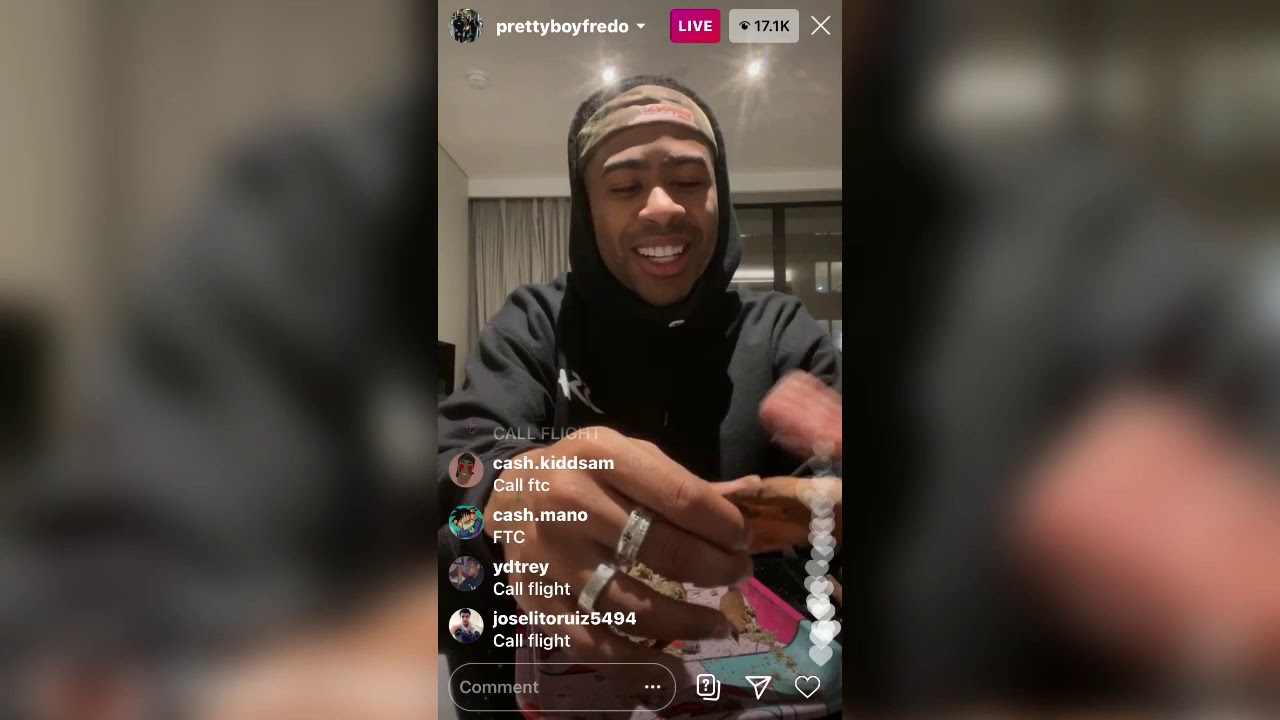 PRETTYBOYFREDO ROLLS AND SMOKES WEED ON LIVE + TALENT SHOW (MUST WATCH) !!!!