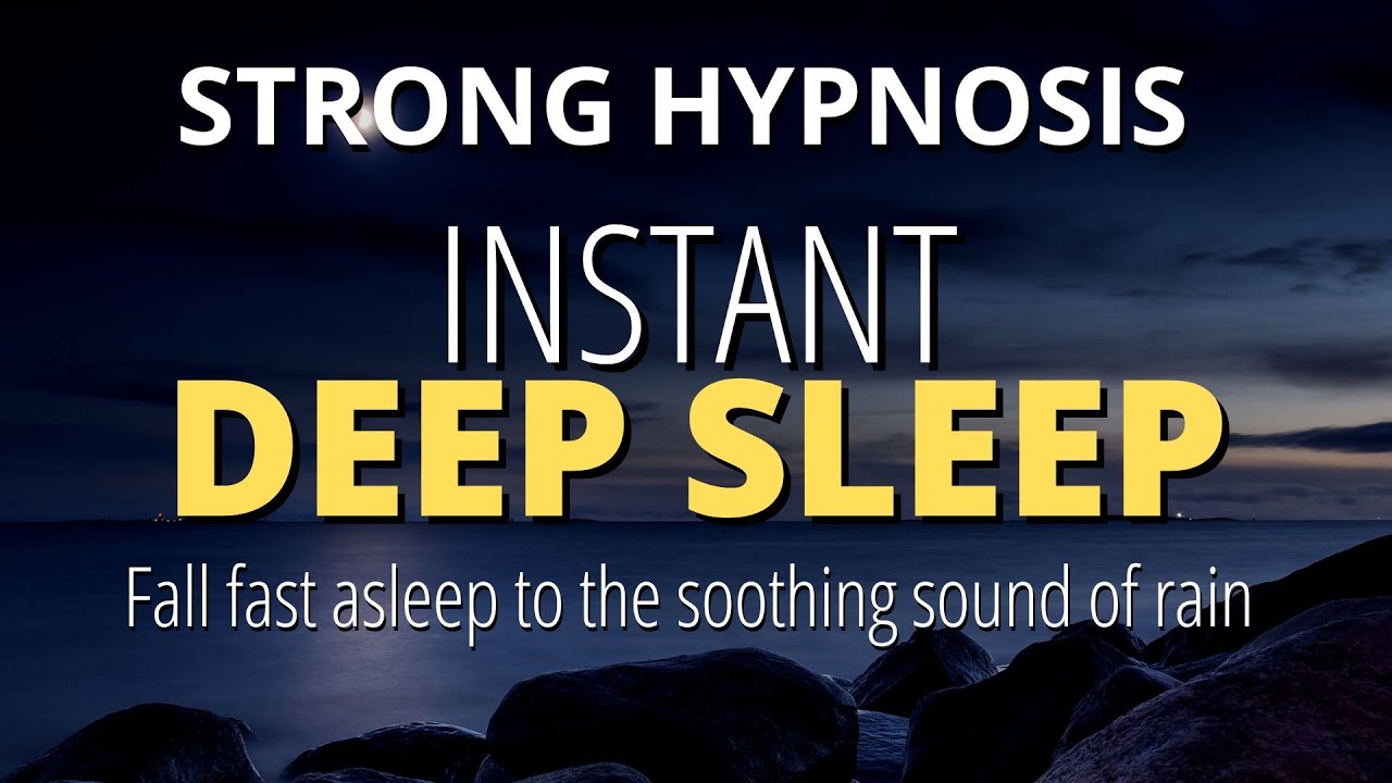Deep Sleep Hypnosis (Strong) | Black Screen | 8 Hours of Relaxing Rain Sounds
