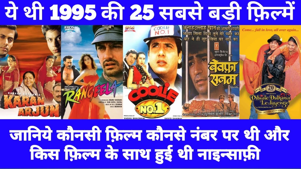 Top 25 Bollywood movies Of 1995 | With Budget and Box Office Collection | Hit Or flop | 1995 Movie