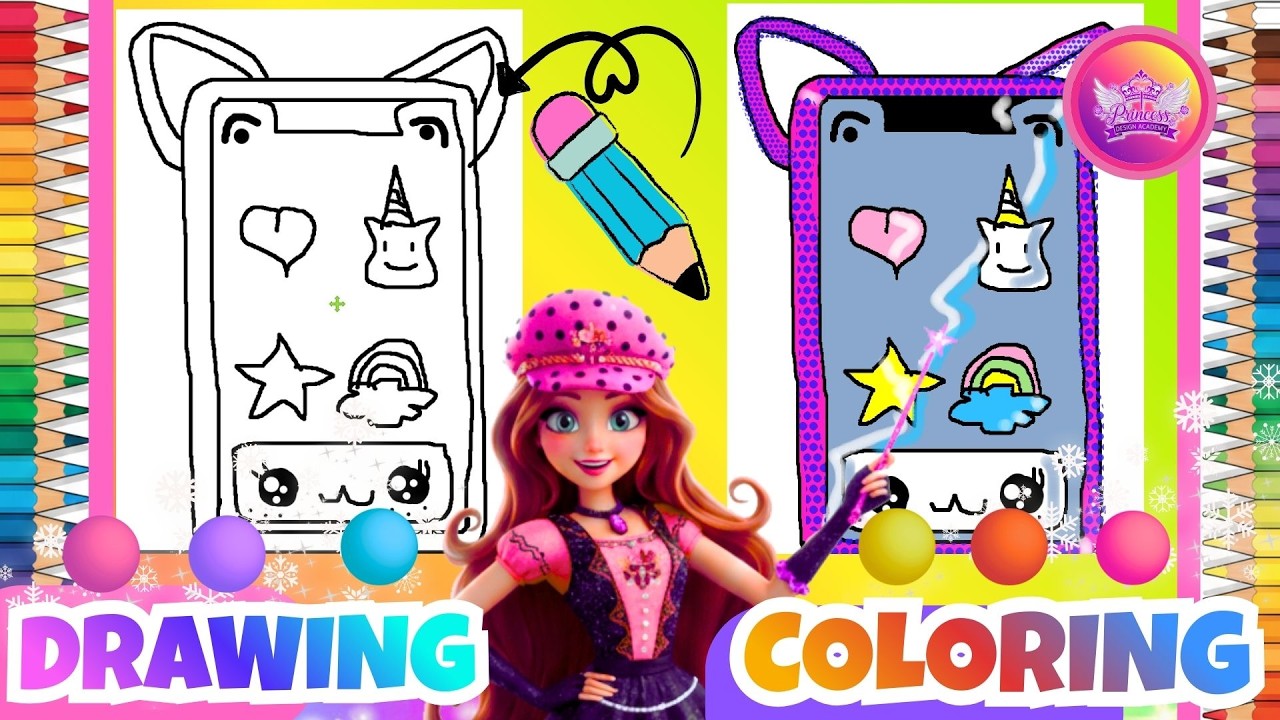 How to Draw a Cute Rainbow Mobile Simple & Easy I Drawing for Kids