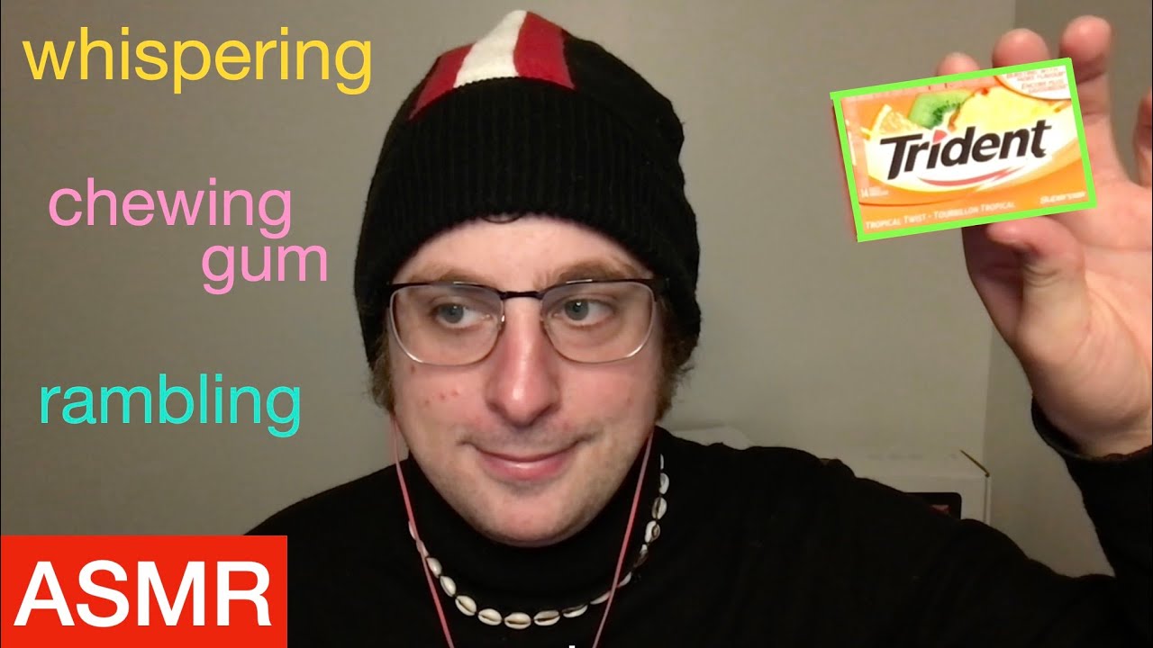 ASMR I do some whispering and rambling with chewing gum, talking about credit cards