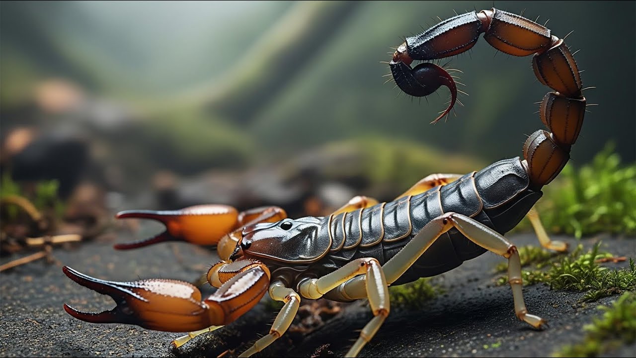 🎬 Scorpion Close-Up in 8K Ultra HD Hunting Through Mossy Rocks – Your Gateway to Tiny Wonders