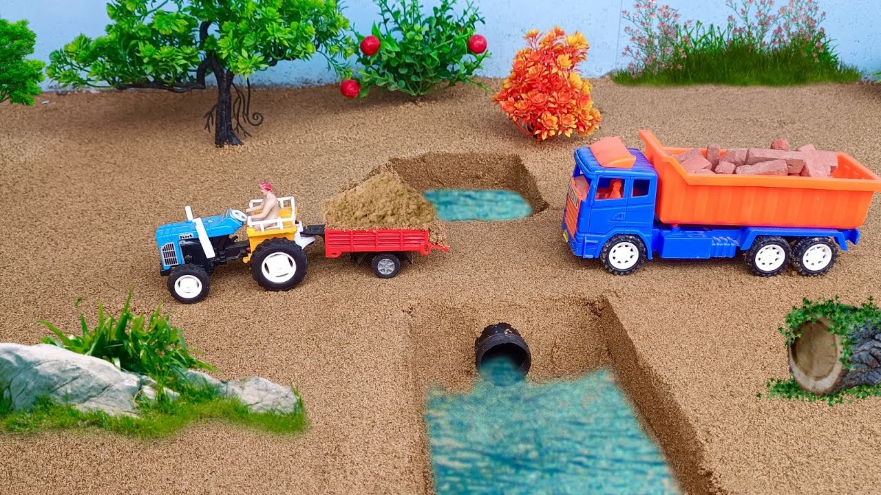 Diy Mini Tractor Making Build bridge with sand | Diy mini tractor video