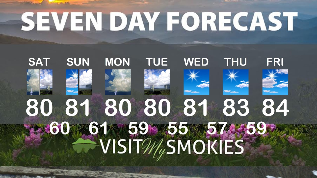 Gatlinburg and Pigeon Forge Weather for Weekend of May 29 2026.