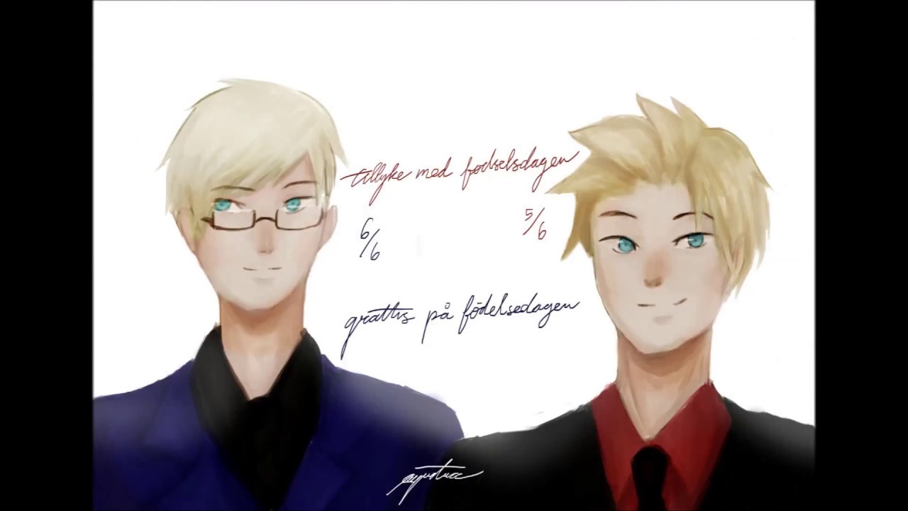 [Krita - APH Speedpaint] Happy Birthday Denmark and Sweden! (2017)