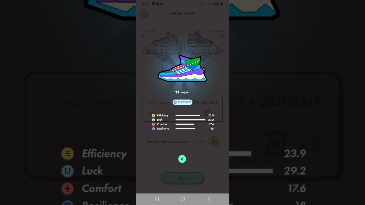 stepn.only in 48 hour 2 mint uncom. trainers and 2 rare sneakers walker CCCE and rare jogger RREC😇😍🤑