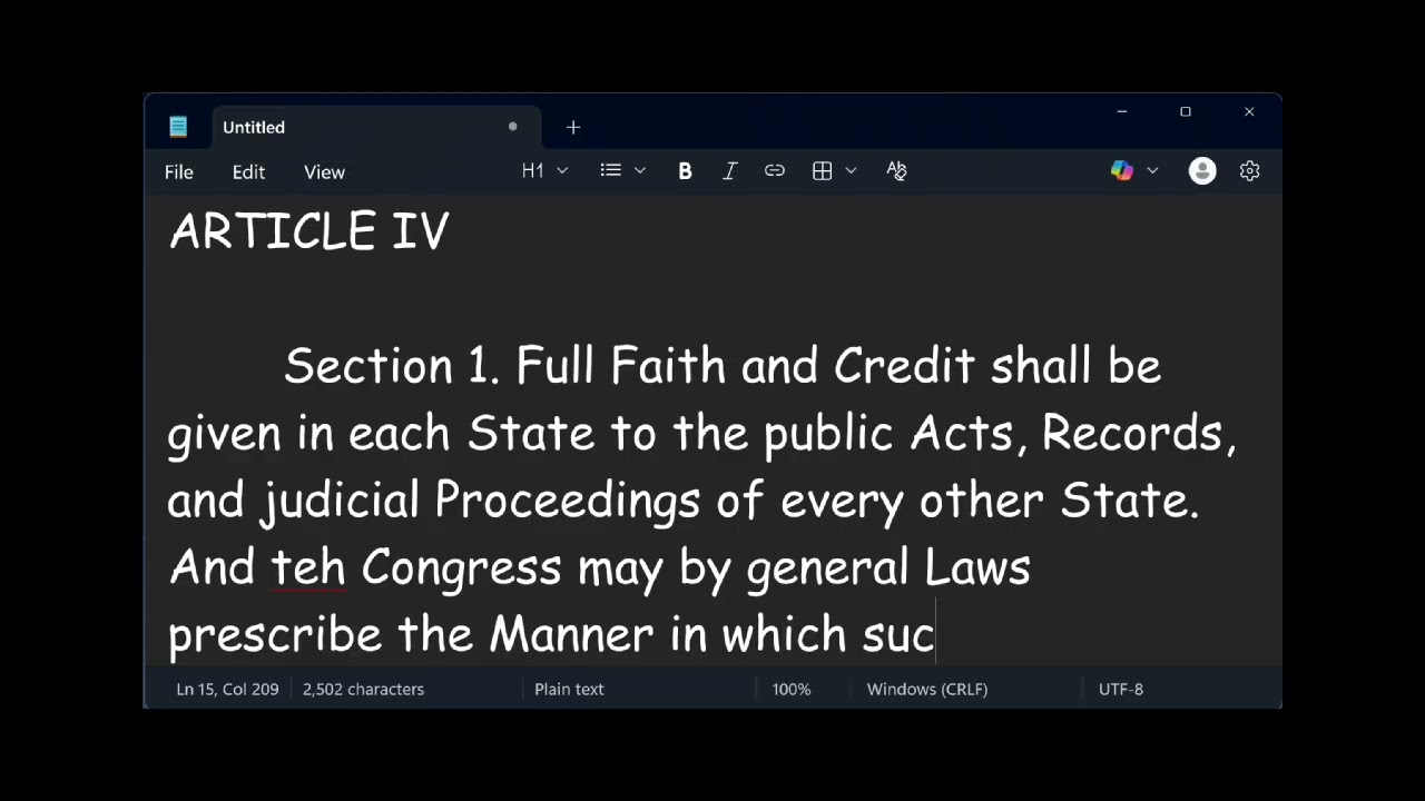 The United States Constitution Typing ASMR Pt.  Two, Articles III-VII