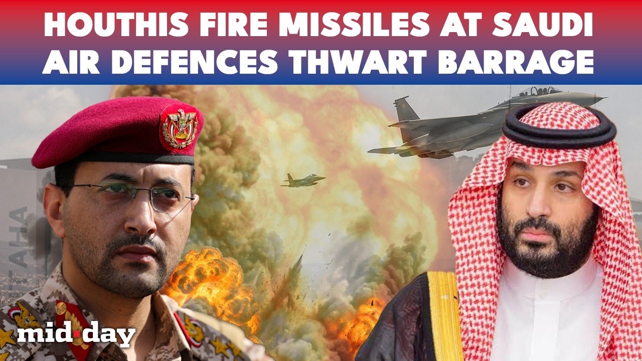 Houthi ONSLAUGHT At Saudi Gates: Air Defences THWART Missile-Drone Barrage Targeting Riyadh | WATCH