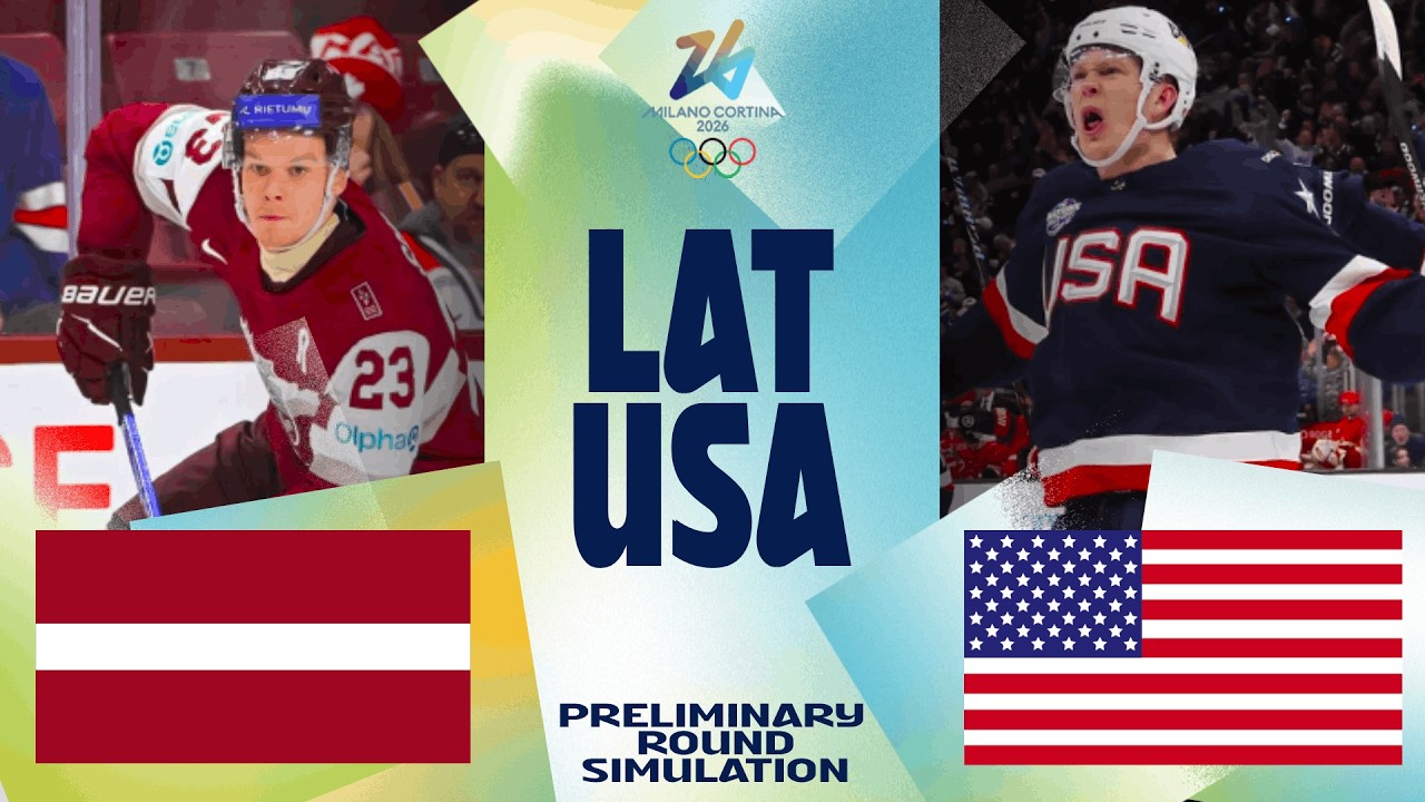 LATVIJA VS ASV | 2026. GADA OLIMPISKO SPĒĻU GRUPU TURNĪRS | 1. SPĒLE | LATVIJAS IZLASES SIMULĀCIJAS
