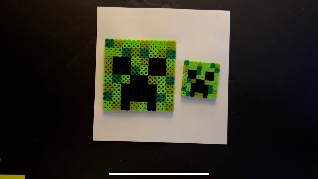 ASMR MINECRAFT CREEPER perler beads! (ASMR no talking)
