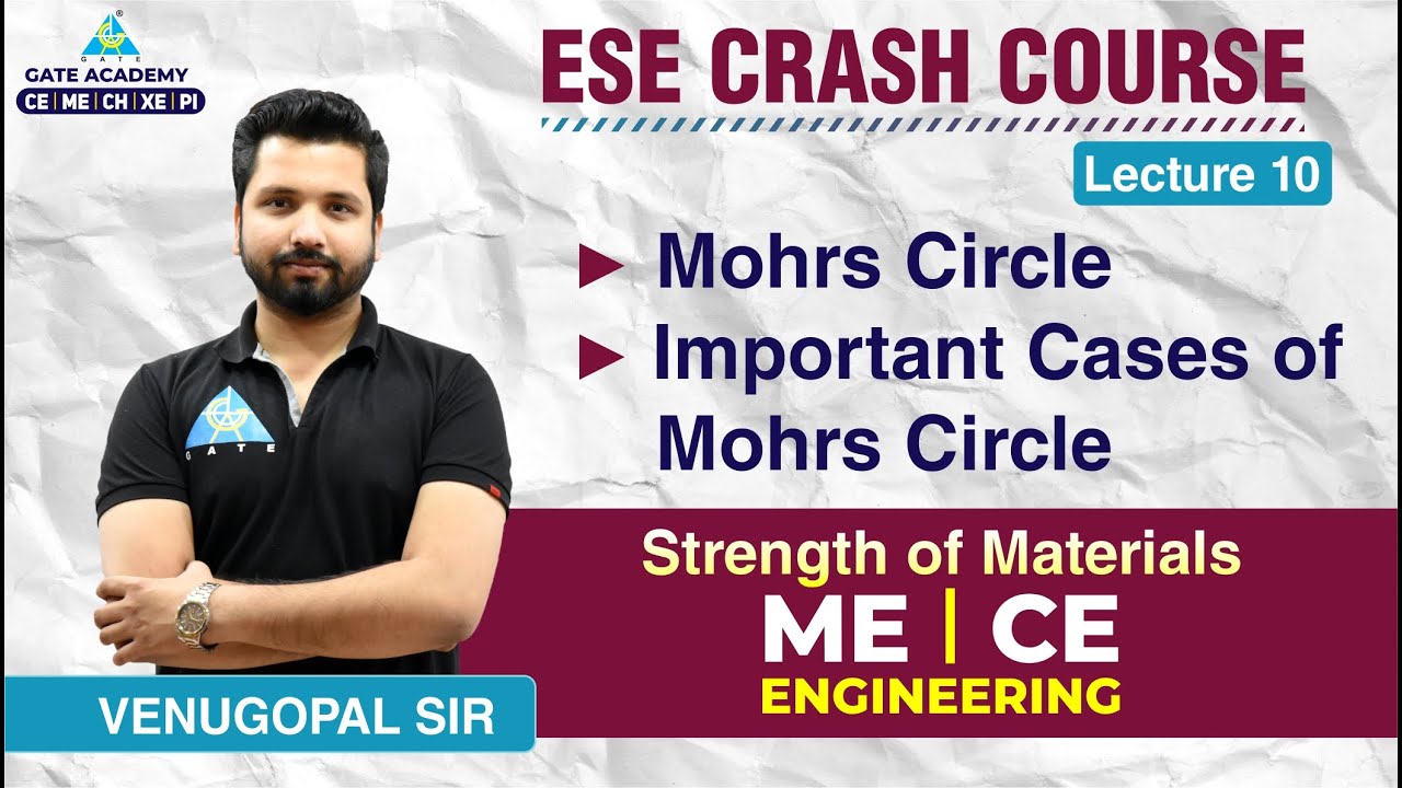 ESE CRASH COURSE | Lecture 10 | Mohrs Circle, Important cases of Mohrs Circle | SOM | ME/CE