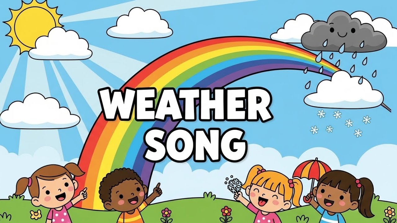 Weather Song ☀️🌧️❄️🌈 | Fun Learning Song for Kids | Happy Tales & Tunes