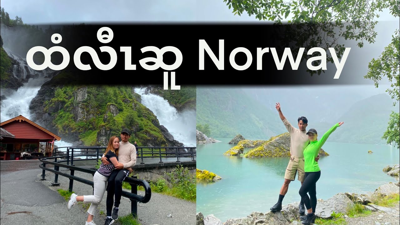 Karen vlog waterfall in Norway