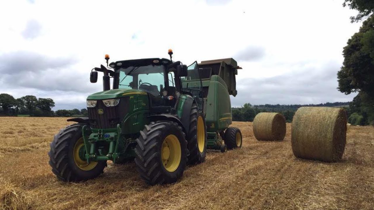 [GoPro] Pressage de paille 2017| John Deere 6830Premium| John Deere 864