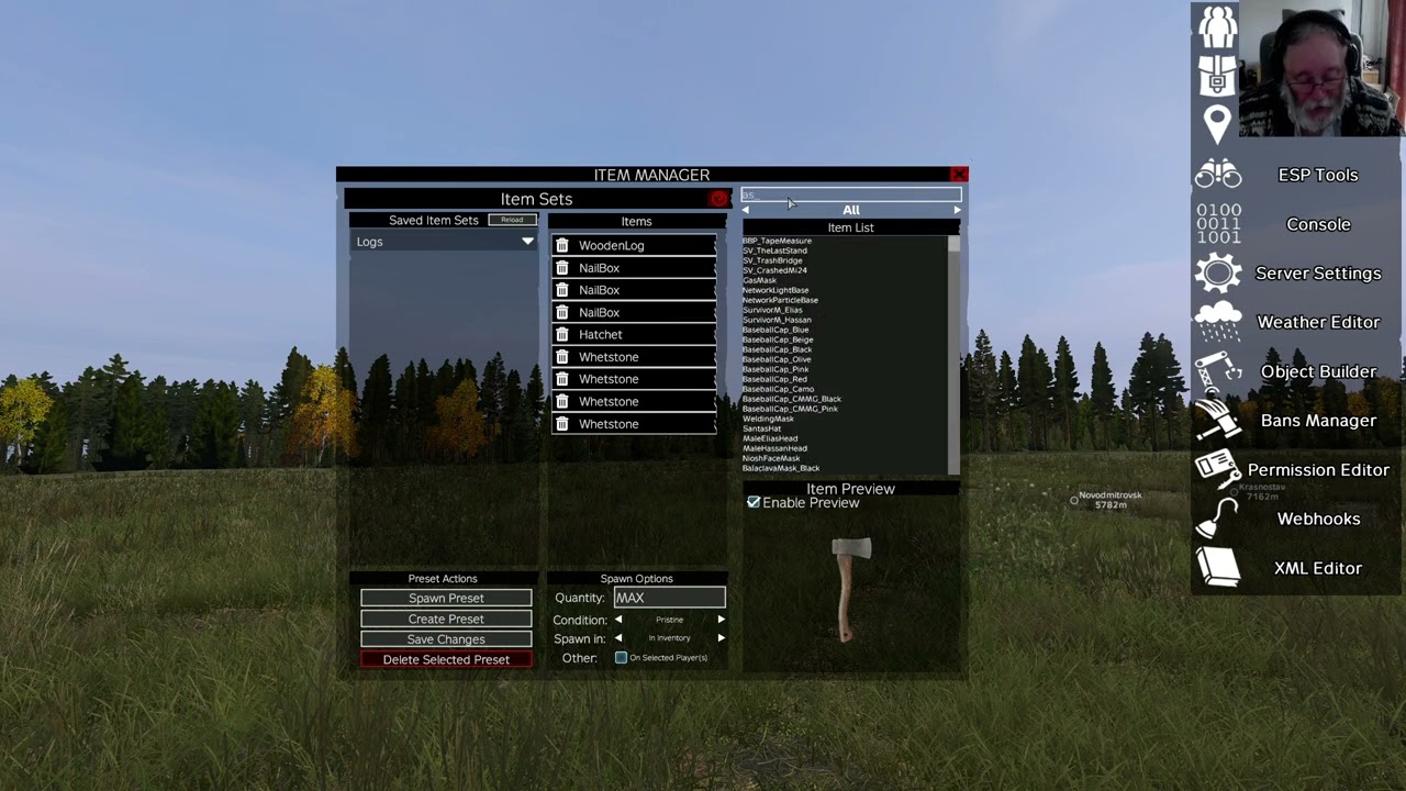 DayZ - VPP Admin Tools - Items Manager = Presets