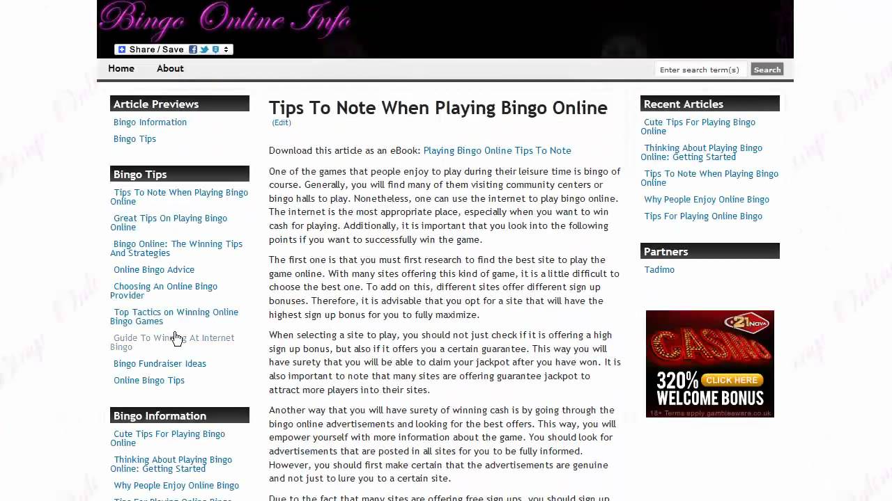 Learn various tips and tricks for playing online bingo