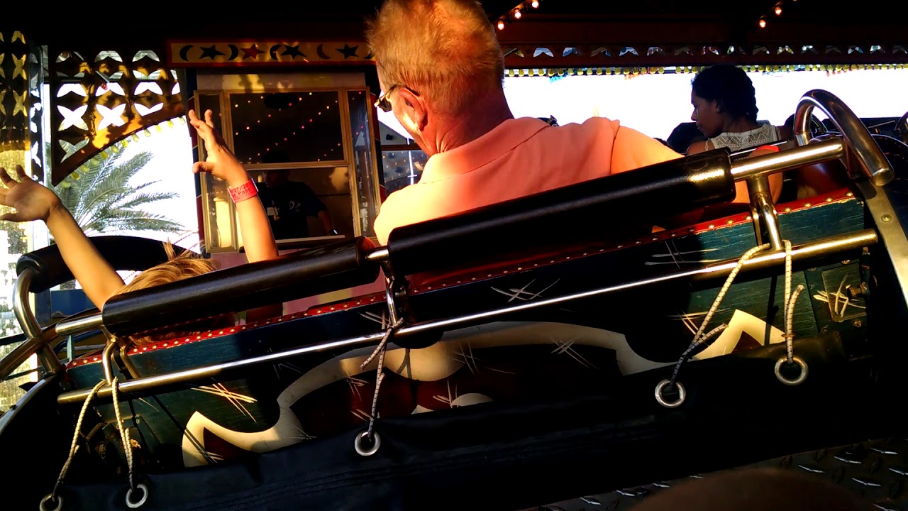 Papa Marv and Jackson ride the Magic Carpet at Castles and Coasters