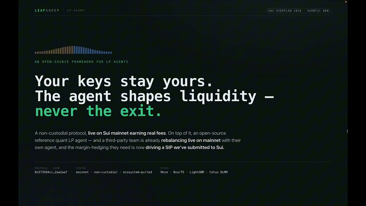 LP Agent &mdash; an open-source framework for non-custodial LP agents on Sui | Sui Overflow 2026LP Agent