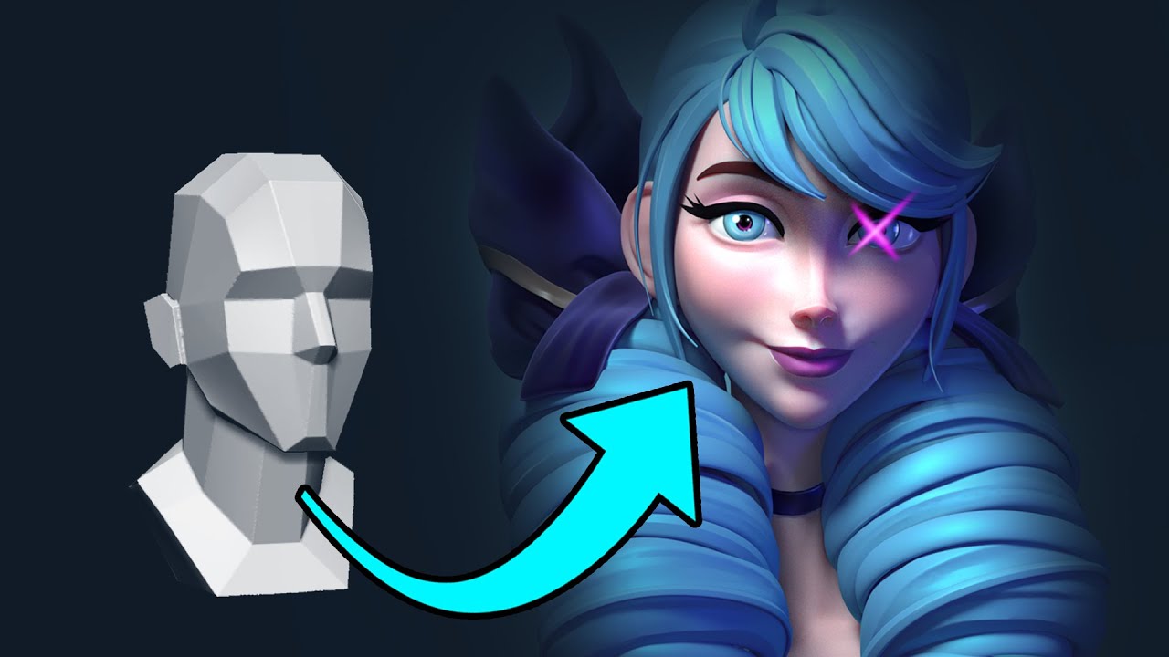 From an ugly head plane to a beautiful 3D sculpture | Gwen from LoL