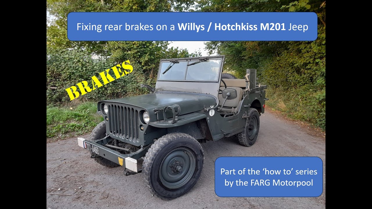 Willys jeep, GPW, FORD jeep, Hotchkiss M201, rear brake inspection and fixing. Step by step video.