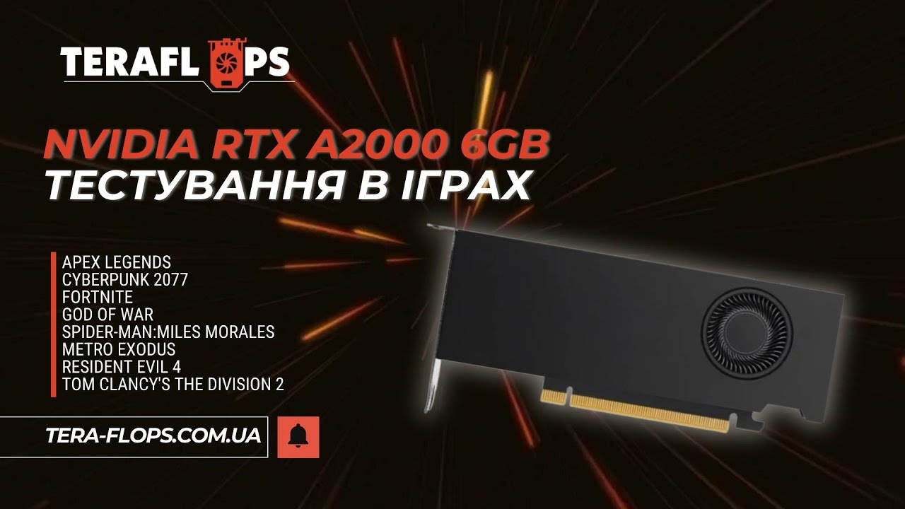 Nvidia RTX A2000 6GB+Ryzen 5 5600 | Test in 8 Games | 1080p