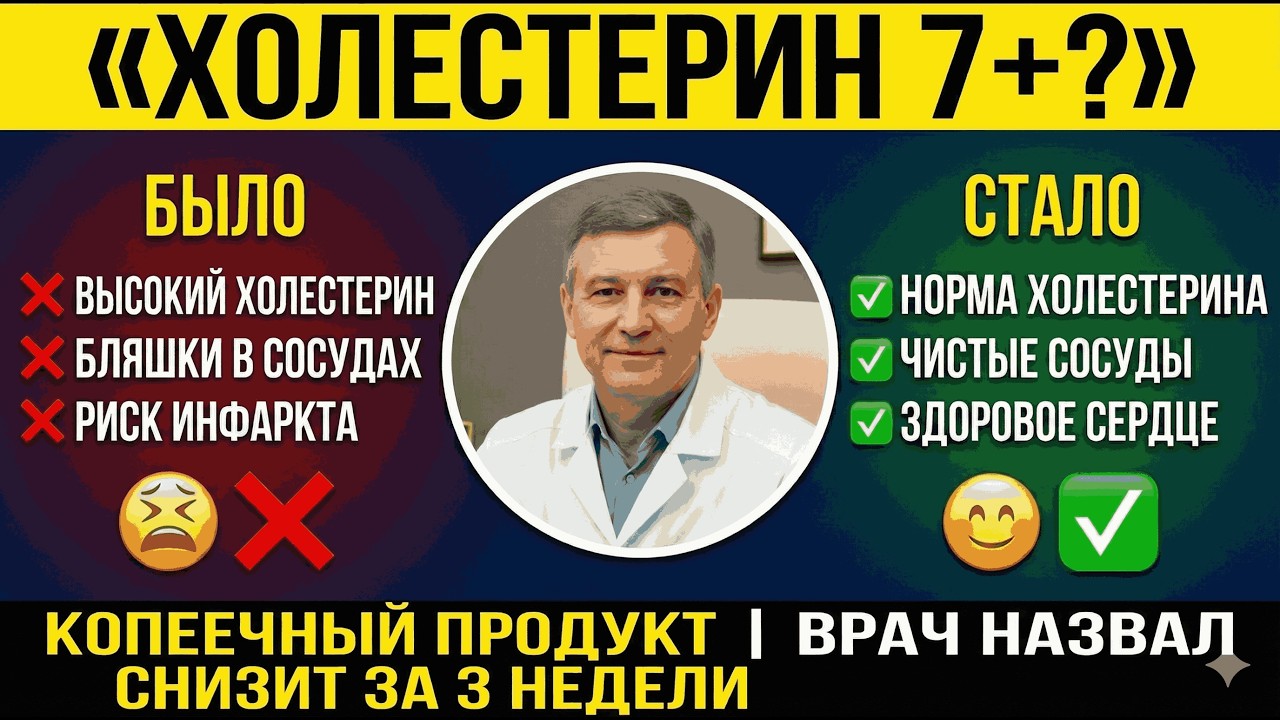 Холестерин 7+? Этот копеечный продукт снизит его за 3 недели