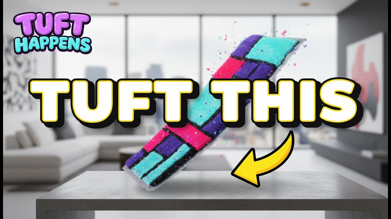 Making a Custom Rug for my Desk Setup | Tuft Happens | Beginner Tufting