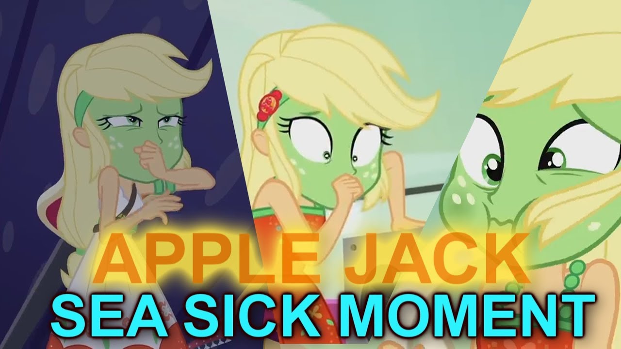 Equestria Girls SpringBreakDown-AppleJack Sea Sick Moments