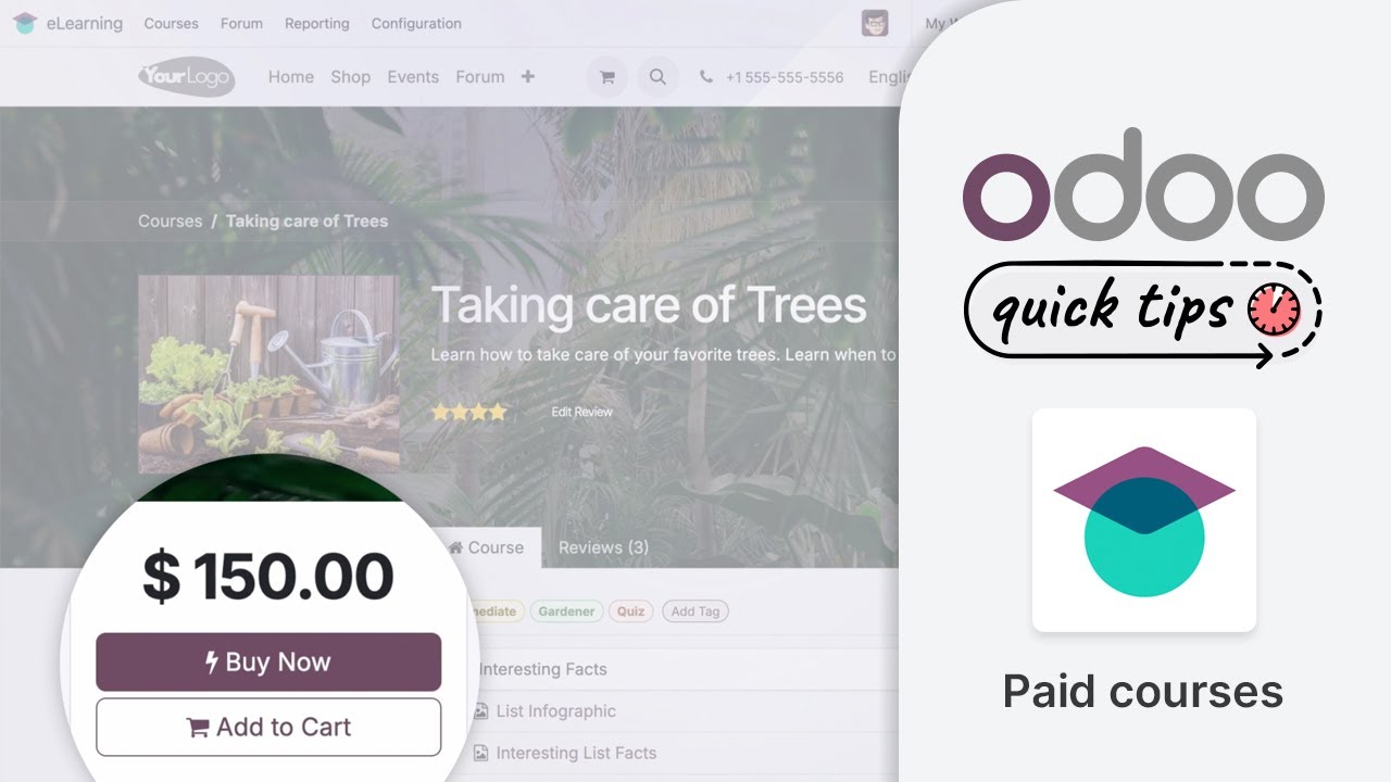 Odoo Quick Tips - Set up paid courses [eLearning]