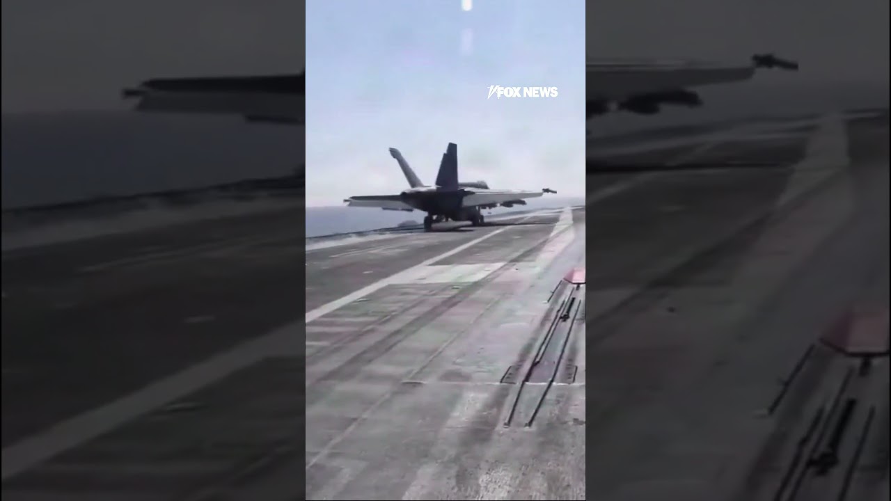 US Navy fighter jets LAUNCH from aircraft carrier in action against Iran #shorts #us #news #navy