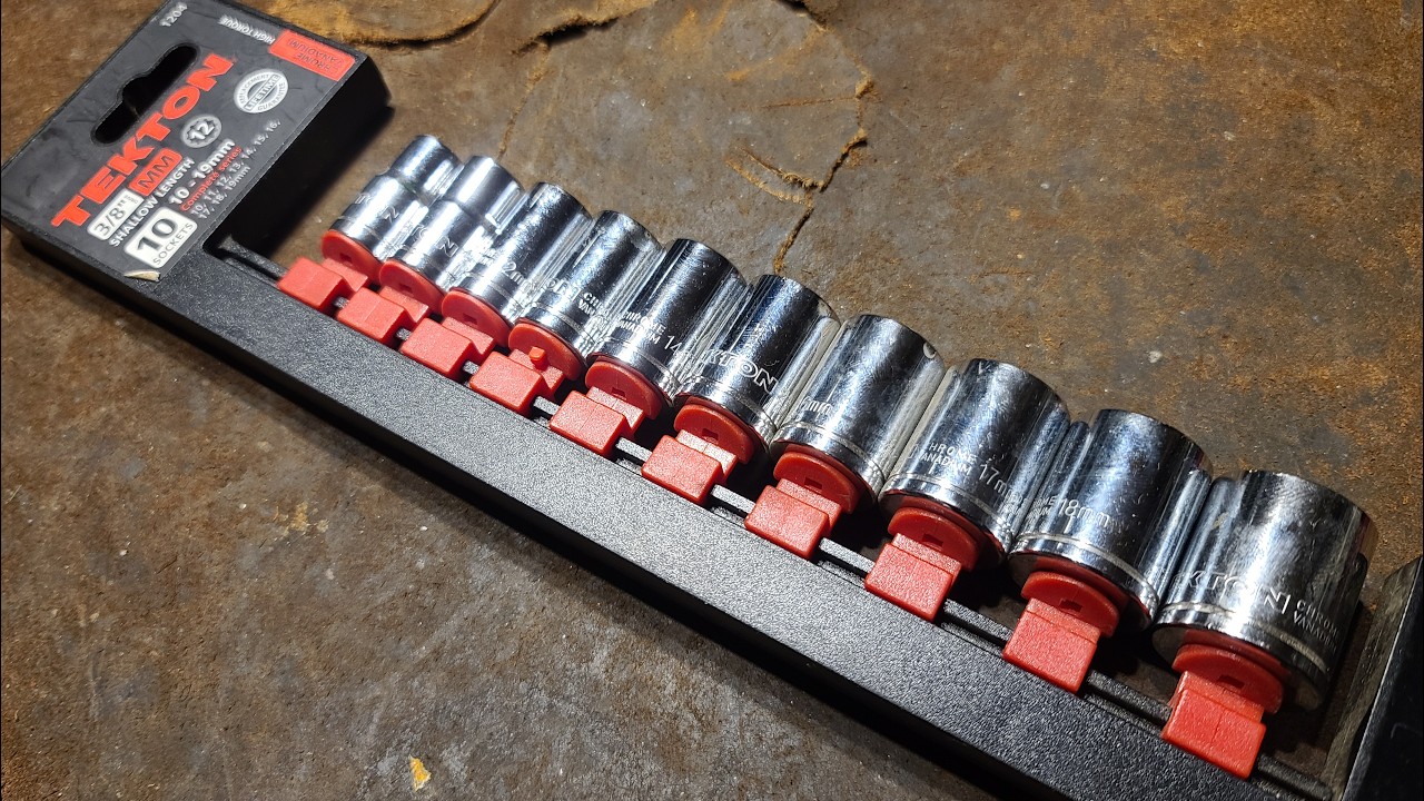 Обзор набора торцевых ключей Tekton CR-V первого поколения с 12 гранями, размер 3/8 дюйма, метрич...