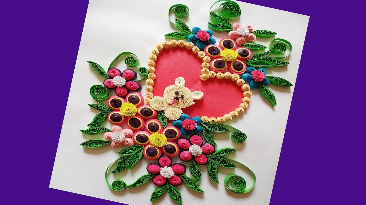 Paper Art | 💕💕How to Make Paper Quilling Heart Design Card💕💕 || Quill Design | Siri Art&Craft |