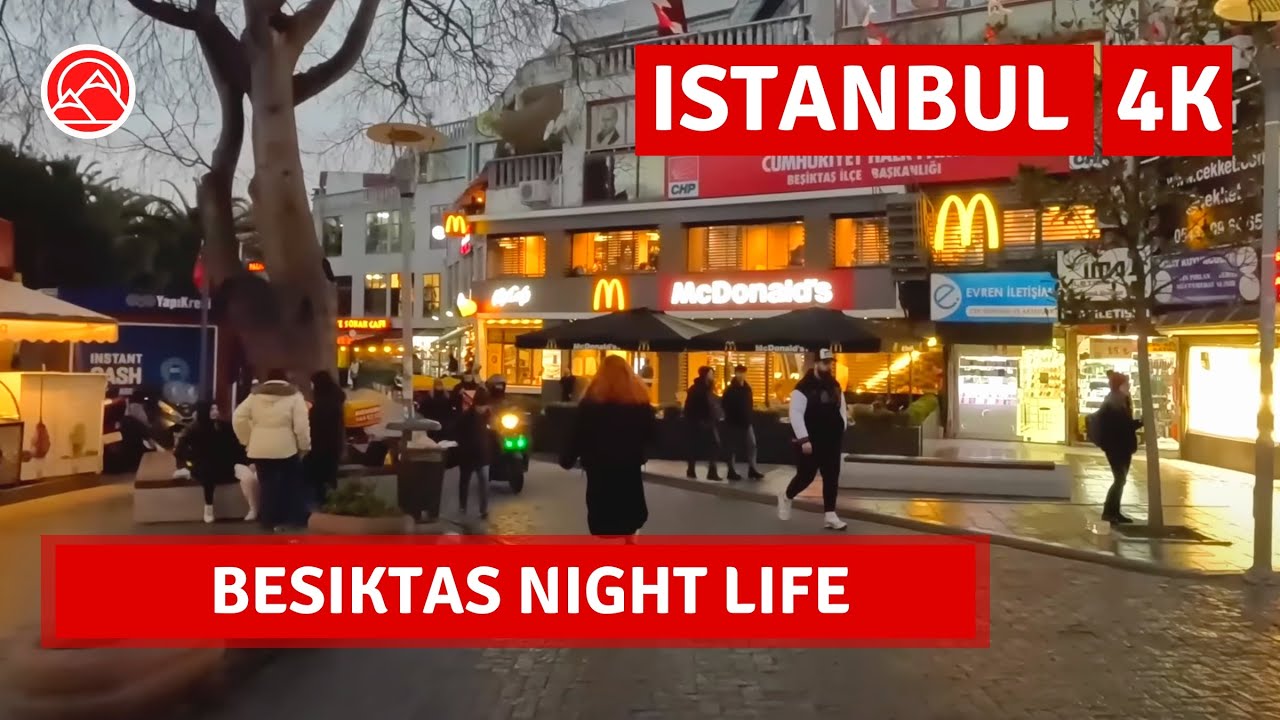 Night Istanbul Rainy 2023 Beşiktaş District 3 February Walking Tour|4k UHD 60fps