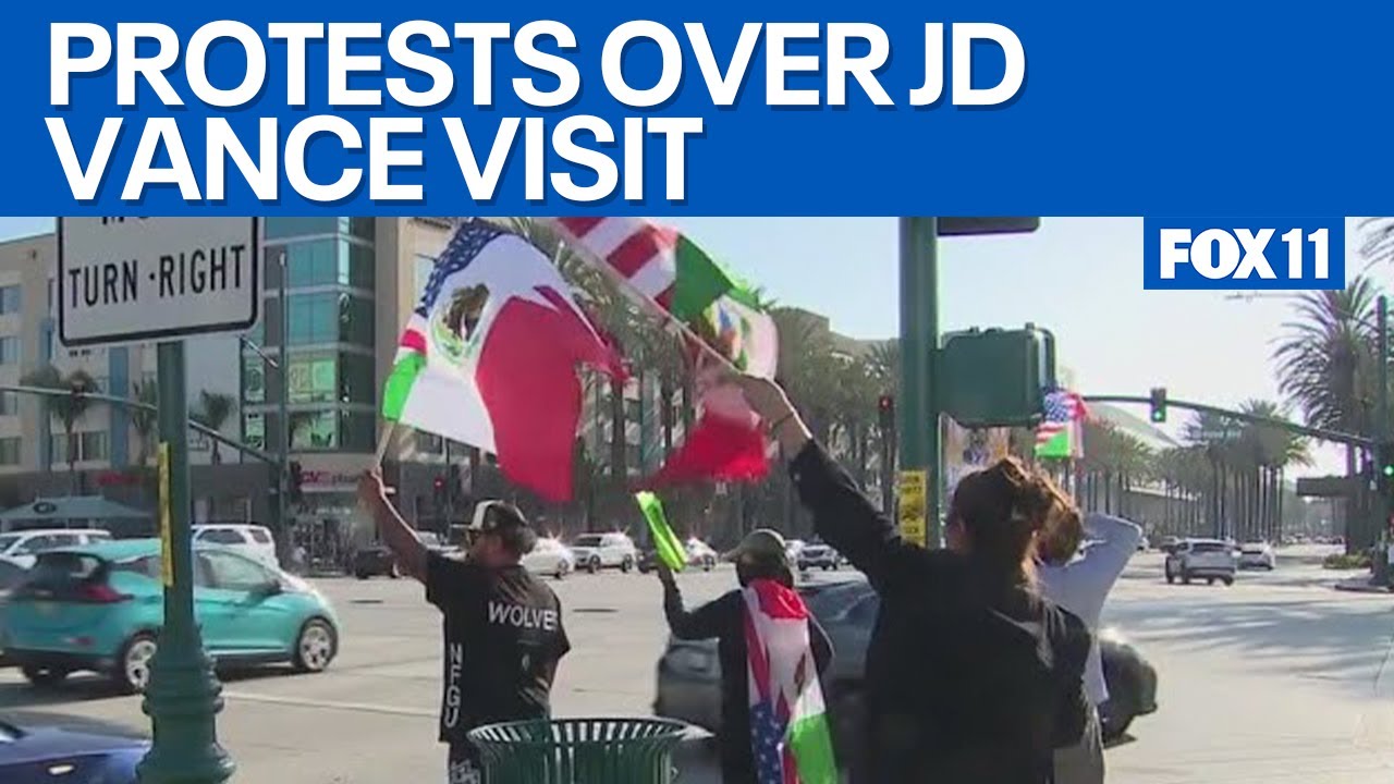 JD Vance visit to Orange County draws protests  | FOX 11 LA
