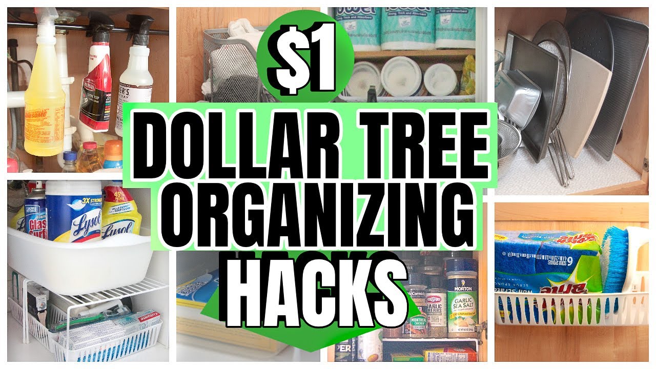 $1 ORGANIZATION HACKS AND IDEAS│DOLLAR TREE ORGANIZING