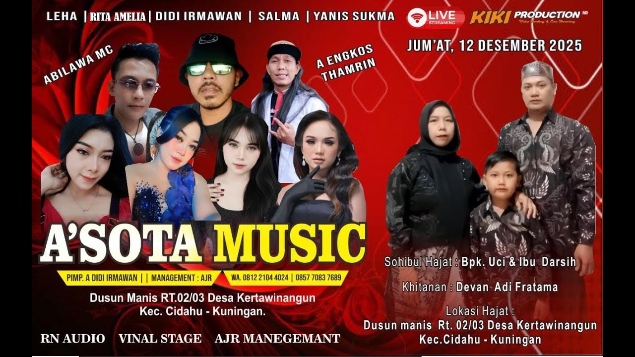 🔴[ LIVE ] A'SOTA MUSIC  |  KHITANAN : DEVAN | DESA KERTAWINANGUN - CIDAHU | JUM'AT, 12 DES 2025