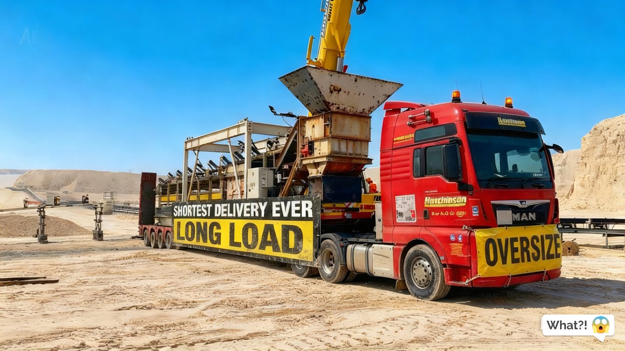 Shortest Delivery Ever: Moving a Massive Shear Head 20 Metres in a Huge Quarry! 😂🚜💥