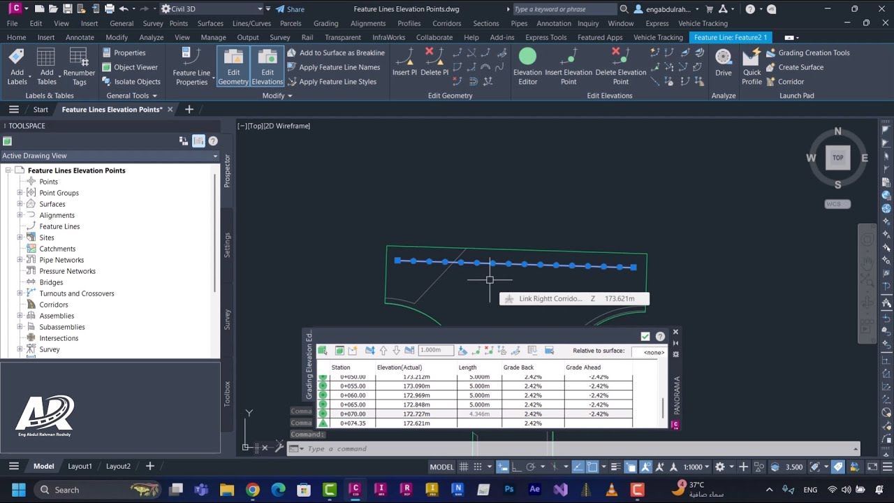 Increment Feature Line Elevation Points Automatically - تكثيف نقاط بمنسوب على طول الفيتشر لاين