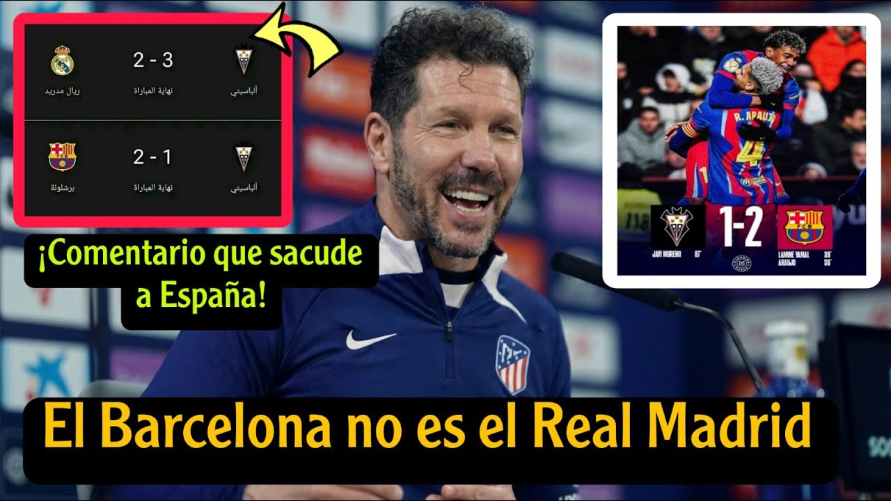 ¿Qué dijo Simeone después de que el Barcelona venciera al Albacete en los cuartos de final de la Cop