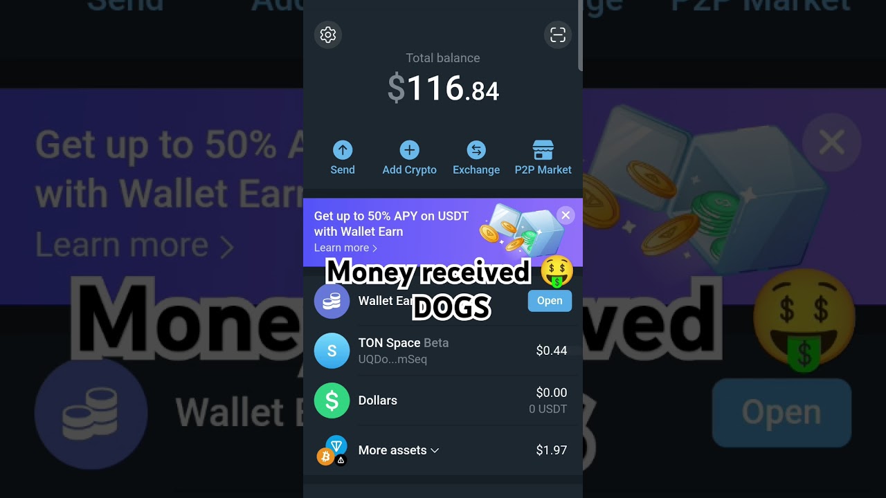 DOGS TELEGRAM WALLET MONEY RECEIVED #dogs #dogscoin #telegram #crypto #money #wallet #hamsterkombat